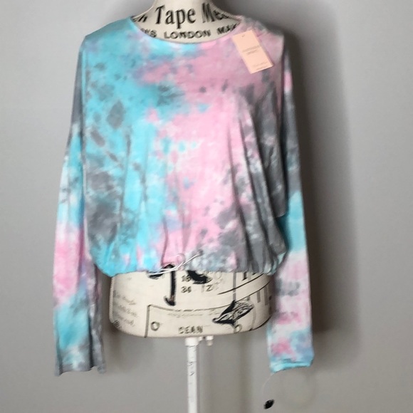 Southern Spirit Tops - Southern Spirit Tie Dye Pink Blue Storm Crop Top